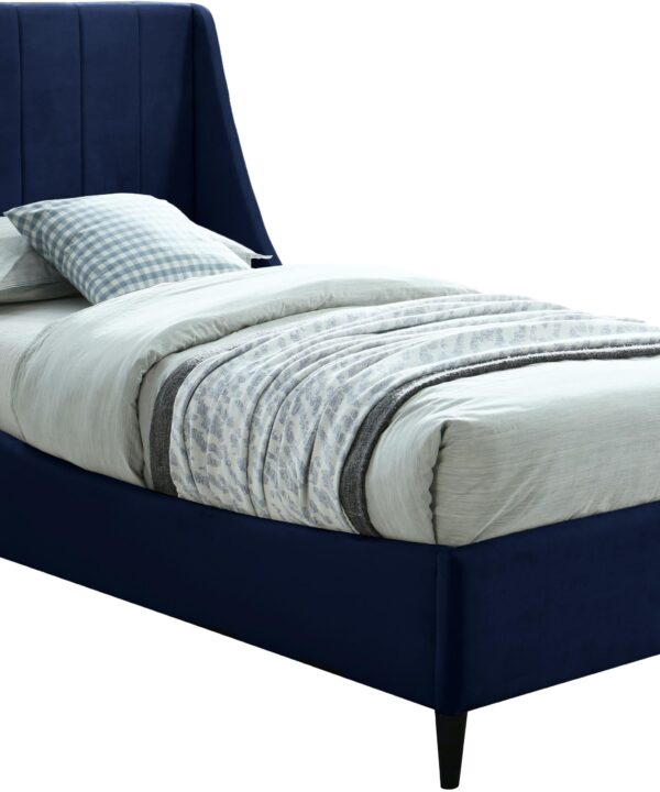 Eva Navy Velvet Twin Bed - Luxe Home Furnishings (Jersey City, NJ)