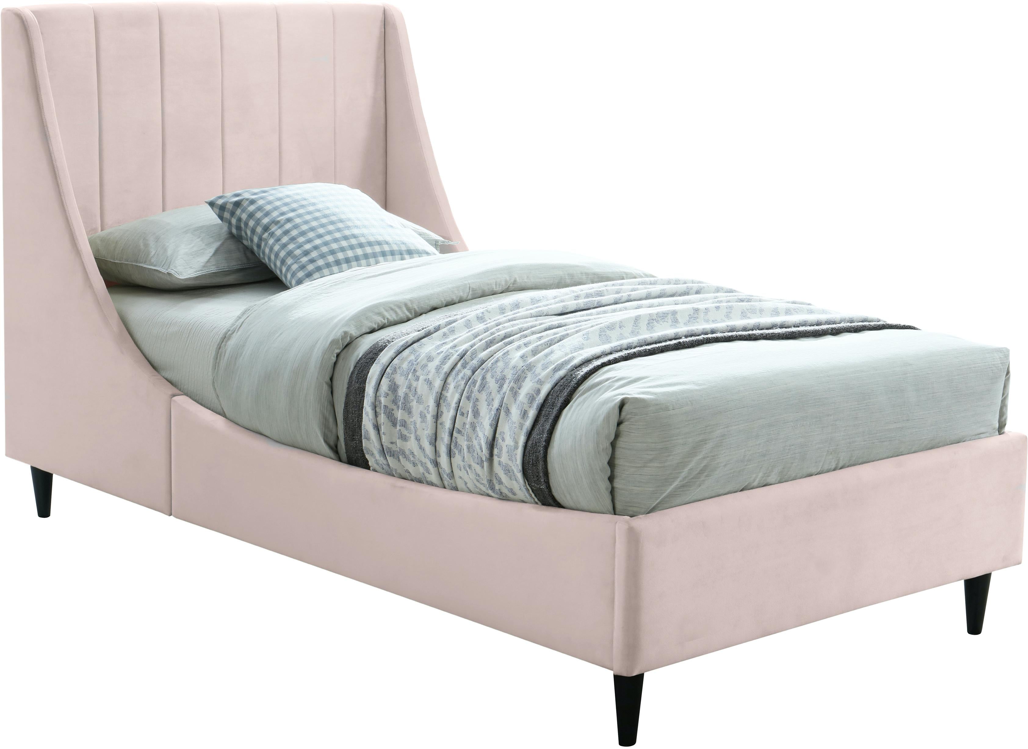 Eva Pink Velvet Twin Bed - Luxe Home Furnishings (Jersey City, NJ)