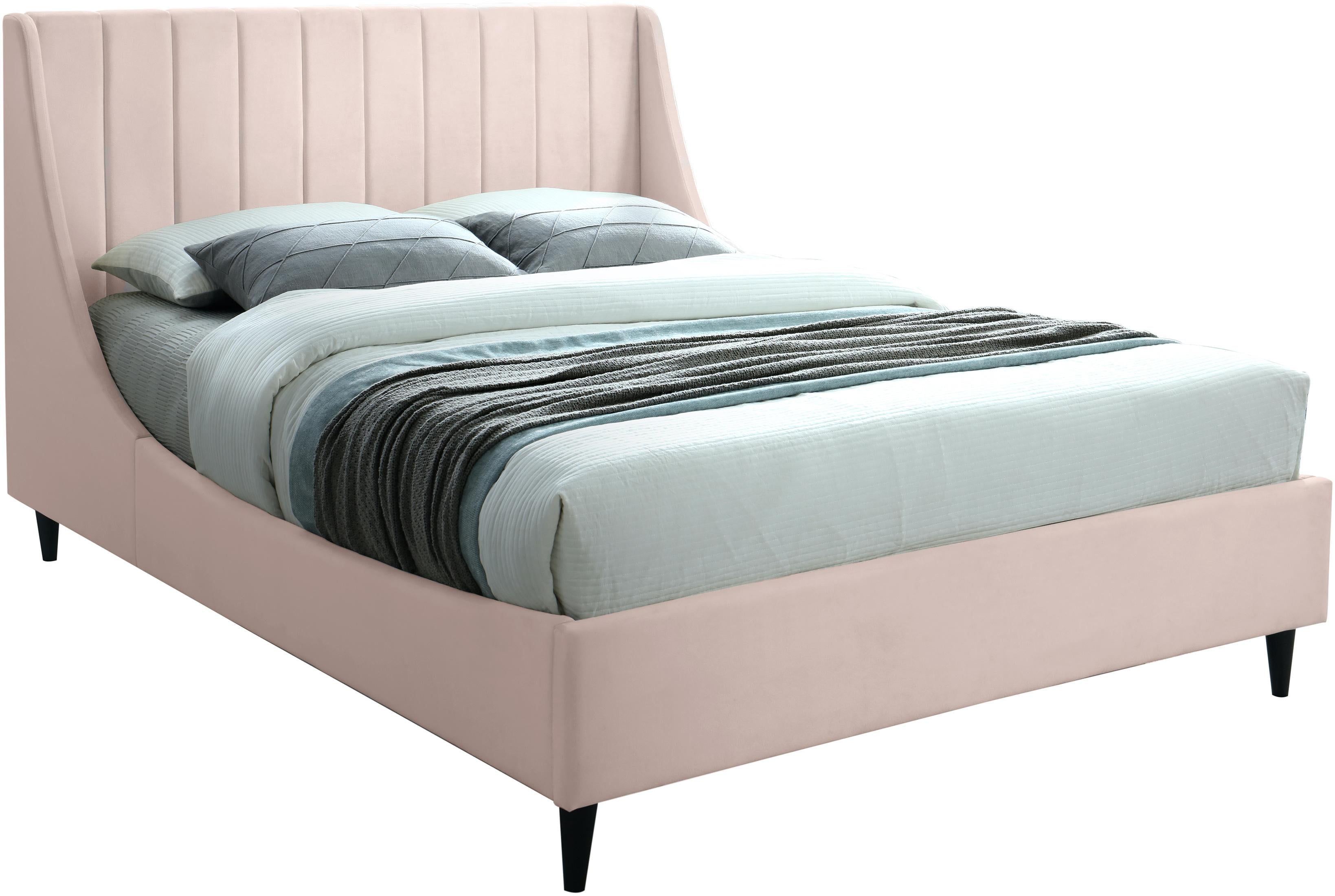 Eva Pink Velvet Queen Bed - Luxe Home Furnishings (Jersey City, NJ)
