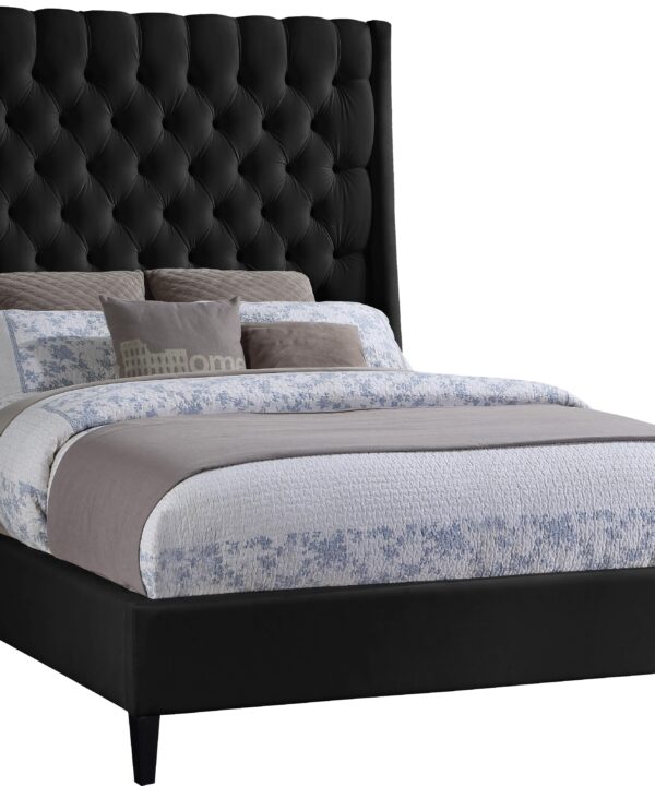 Fritz Black Velvet King Bed - Luxe Home Furnishings (Jersey City, NJ)