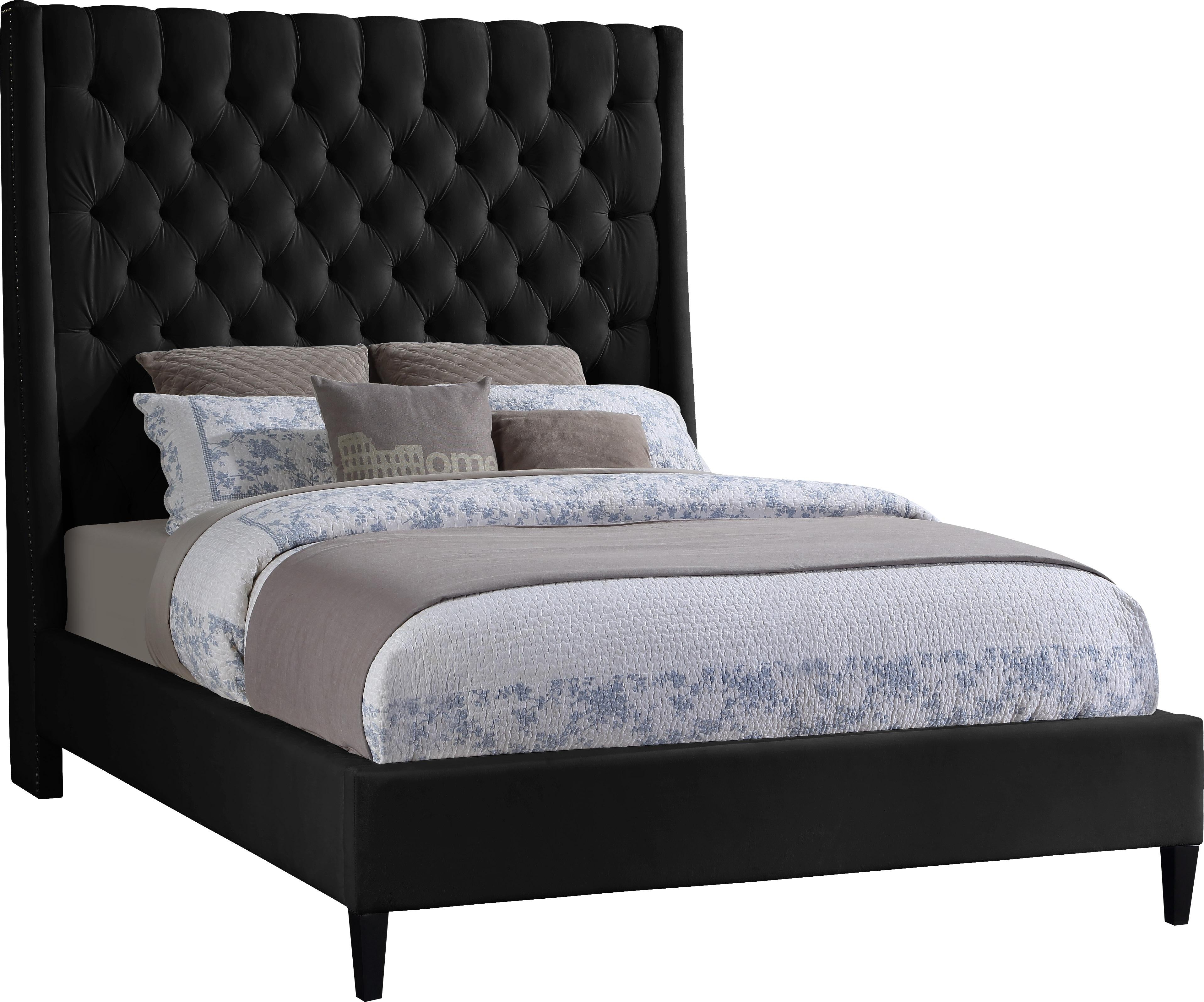 Fritz Black Velvet King Bed - Luxe Home Furnishings (Jersey City, NJ)