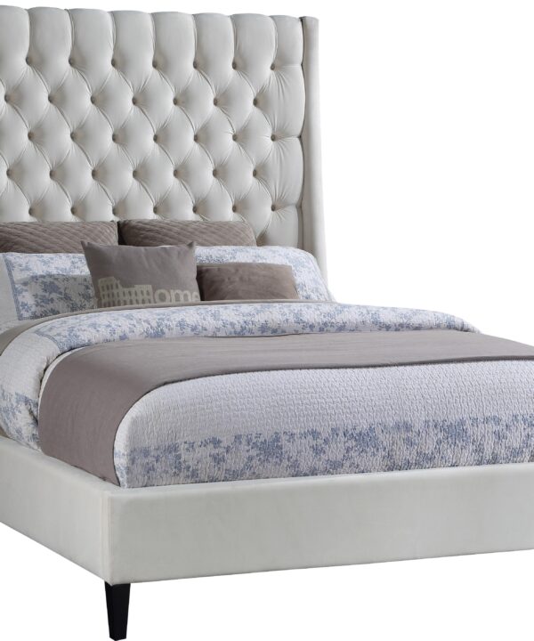 Fritz Cream Velvet King Bed - Luxe Home Furnishings (Jersey City, NJ)