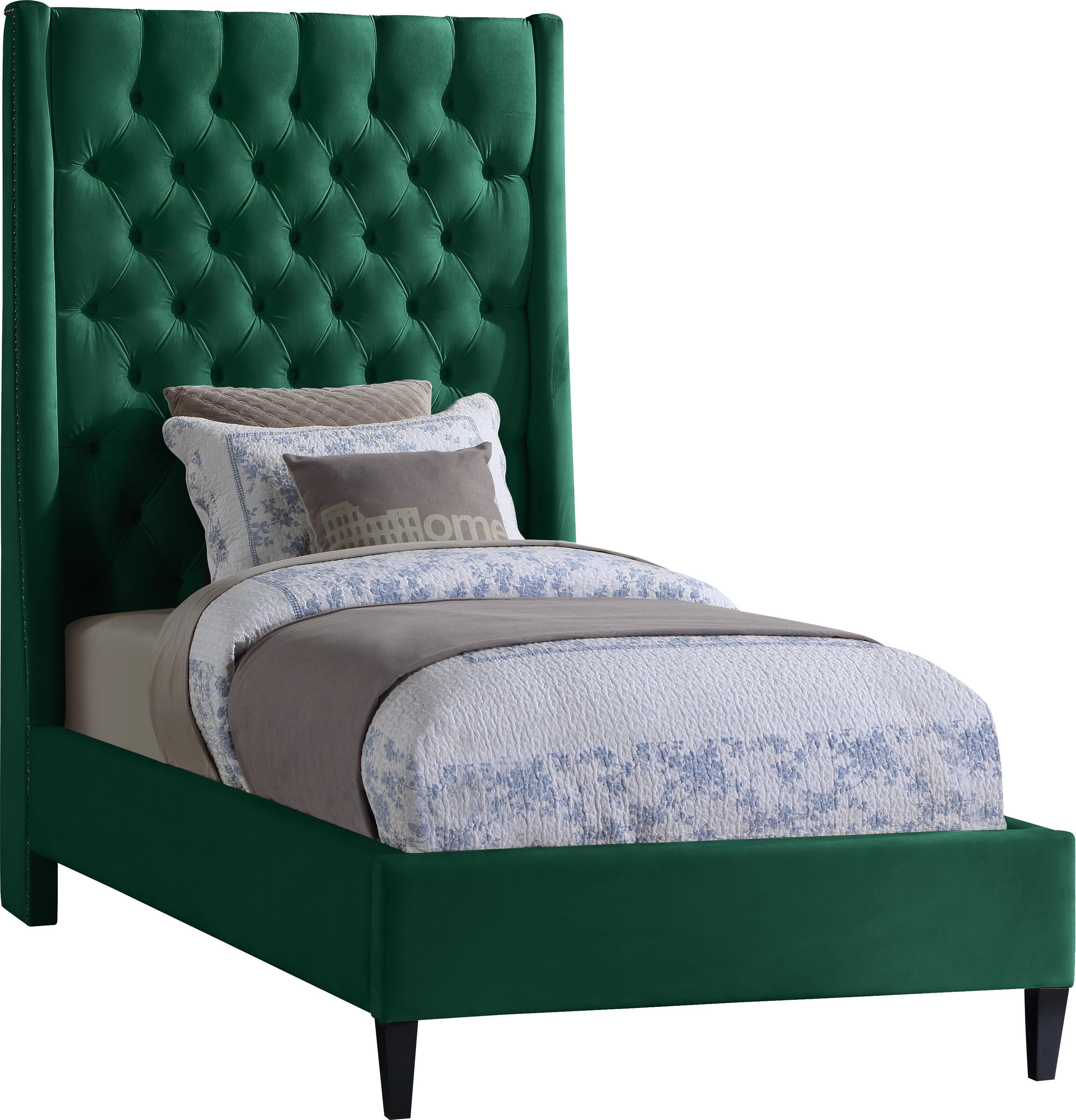 Fritz Green Velvet Twin Bed - Luxe Home Furnishings (Jersey City, NJ)