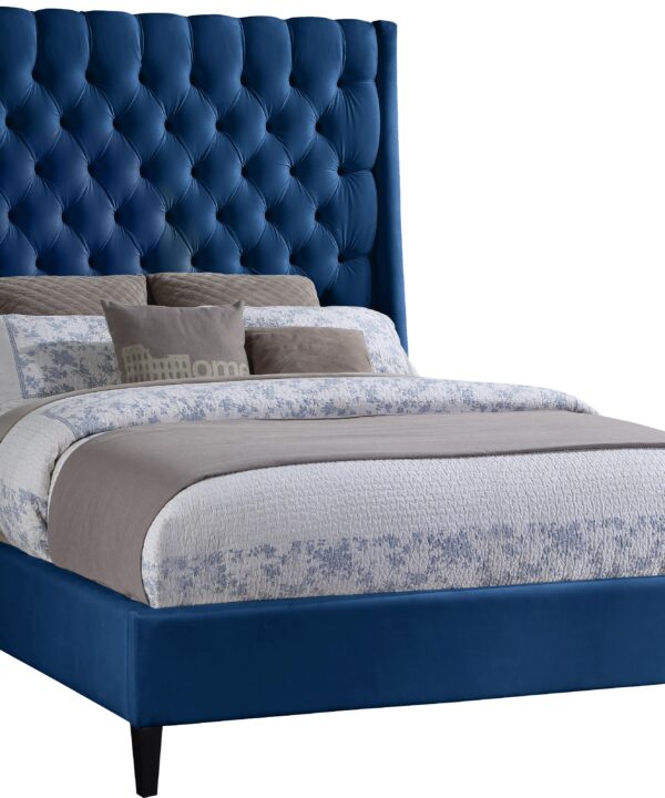Fritz Navy Velvet Full Bed - Luxe Home Furnishings (Jersey City, NJ)