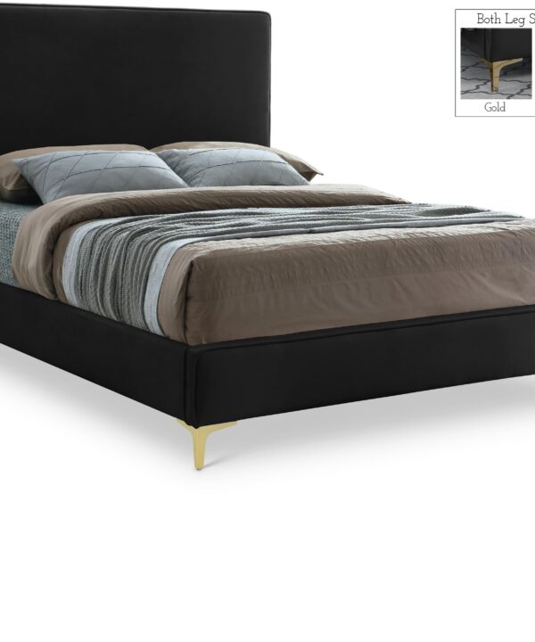 Geri Black Velvet Full Bed - Luxe Home Furnishings (Jersey City, NJ)