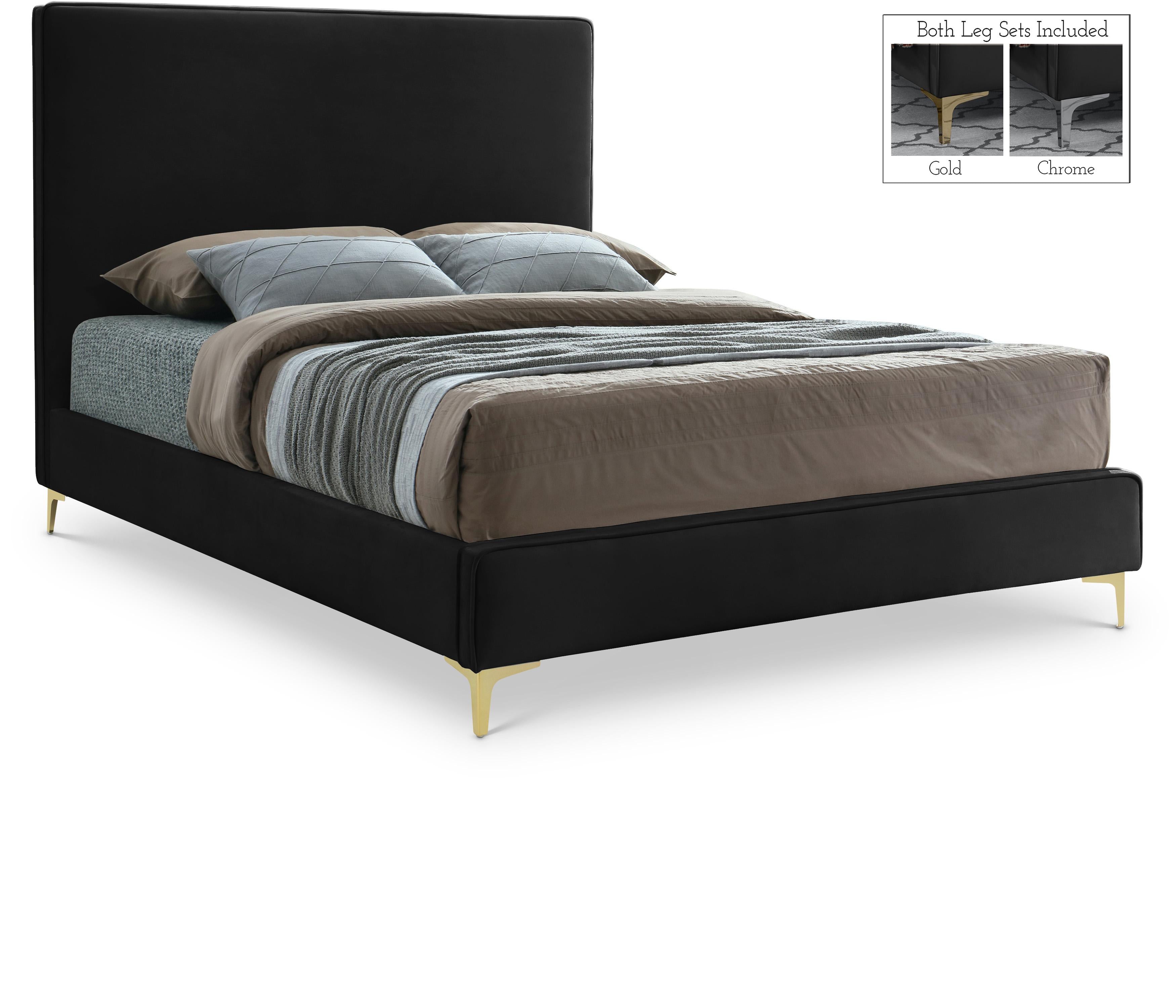 Geri Black Velvet Queen Bed - Luxe Home Furnishings (Jersey City, NJ)