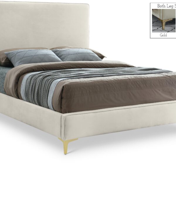 Geri Cream Velvet King Bed - Luxe Home Furnishings (Jersey City, NJ)