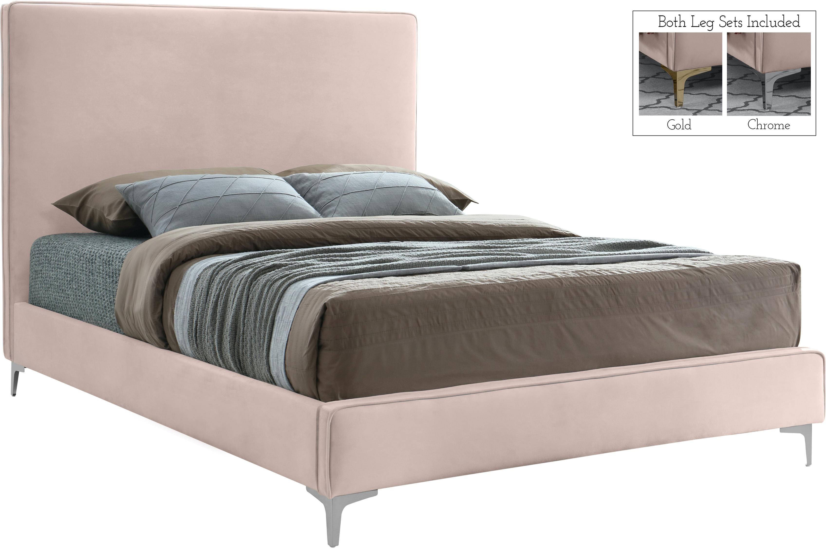Geri Pink Velvet King Bed - Luxe Home Furnishings (Jersey City, NJ)