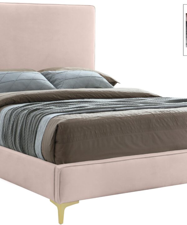 Geri Pink Velvet Full Bed - Luxe Home Furnishings (Jersey City, NJ)