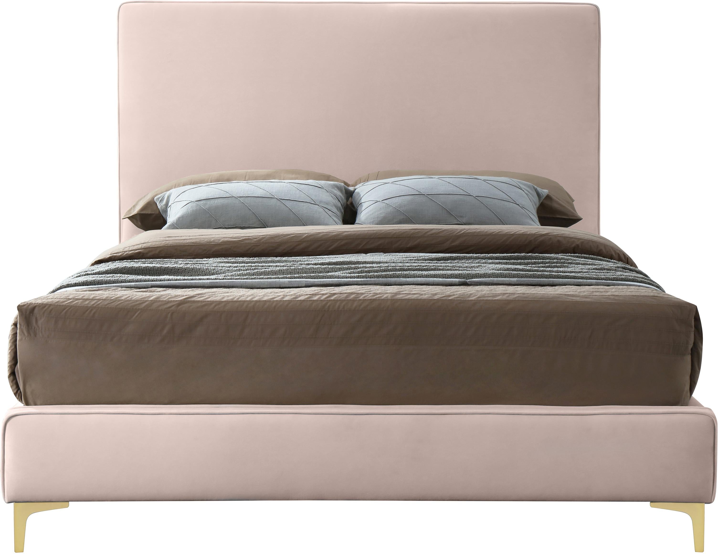 Geri Pink Velvet King Bed - Luxe Home Furnishings (Jersey City, NJ)