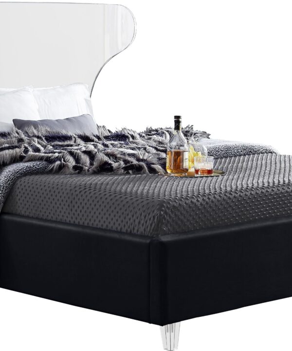 Ghost Black Velvet King Bed - Luxe Home Furnishings (Jersey City, NJ)