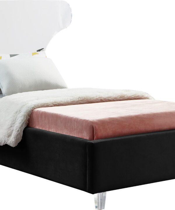 Ghost Black Velvet Twin Bed