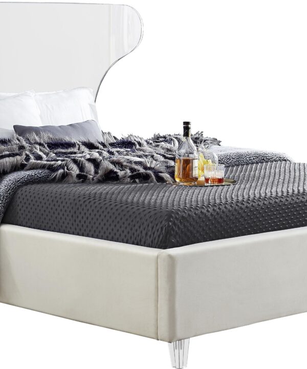Ghost Cream Velvet Full Bed