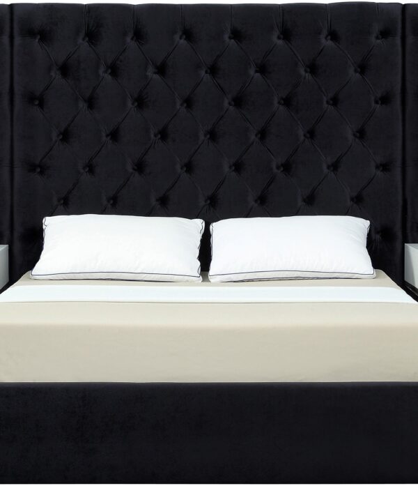Grande Black Velvet King Bed (3 Boxes)