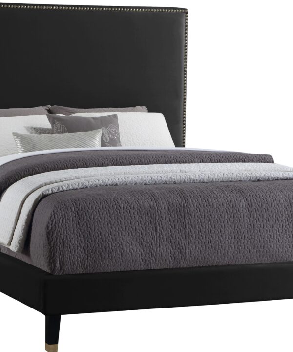 Harlie Black Velvet King Bed