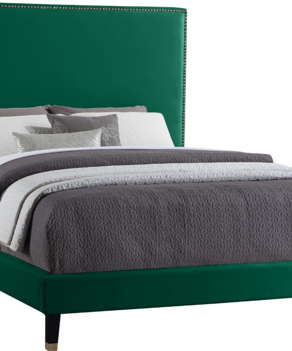 Harlie Green Velvet Full Bed