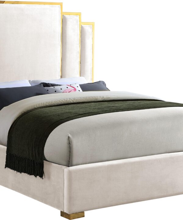 Hugo Cream Velvet King Bed