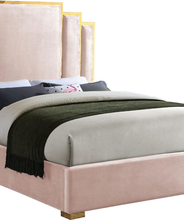 Hugo Pink Velvet King Bed
