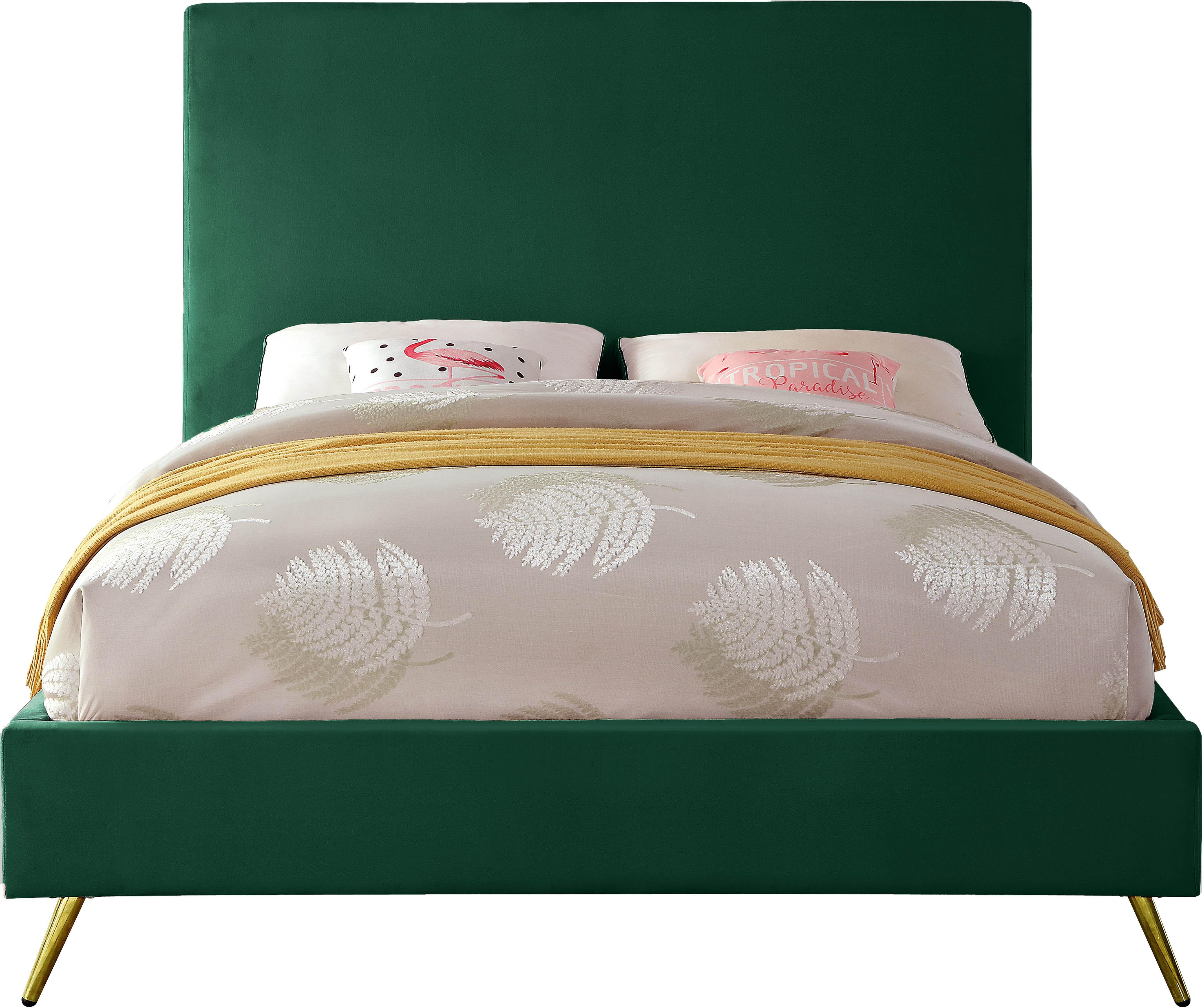 Jasmine Green Velvet King Bed - Image 3