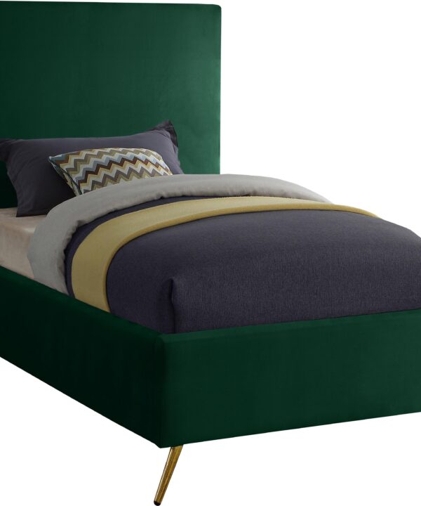 Jasmine Green Velvet Twin Bed