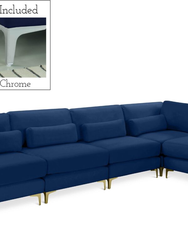 Julia Navy Velvet Modular Sectional (5 Boxes) - Luxe Home Furnishings (Jersey City, NJ)