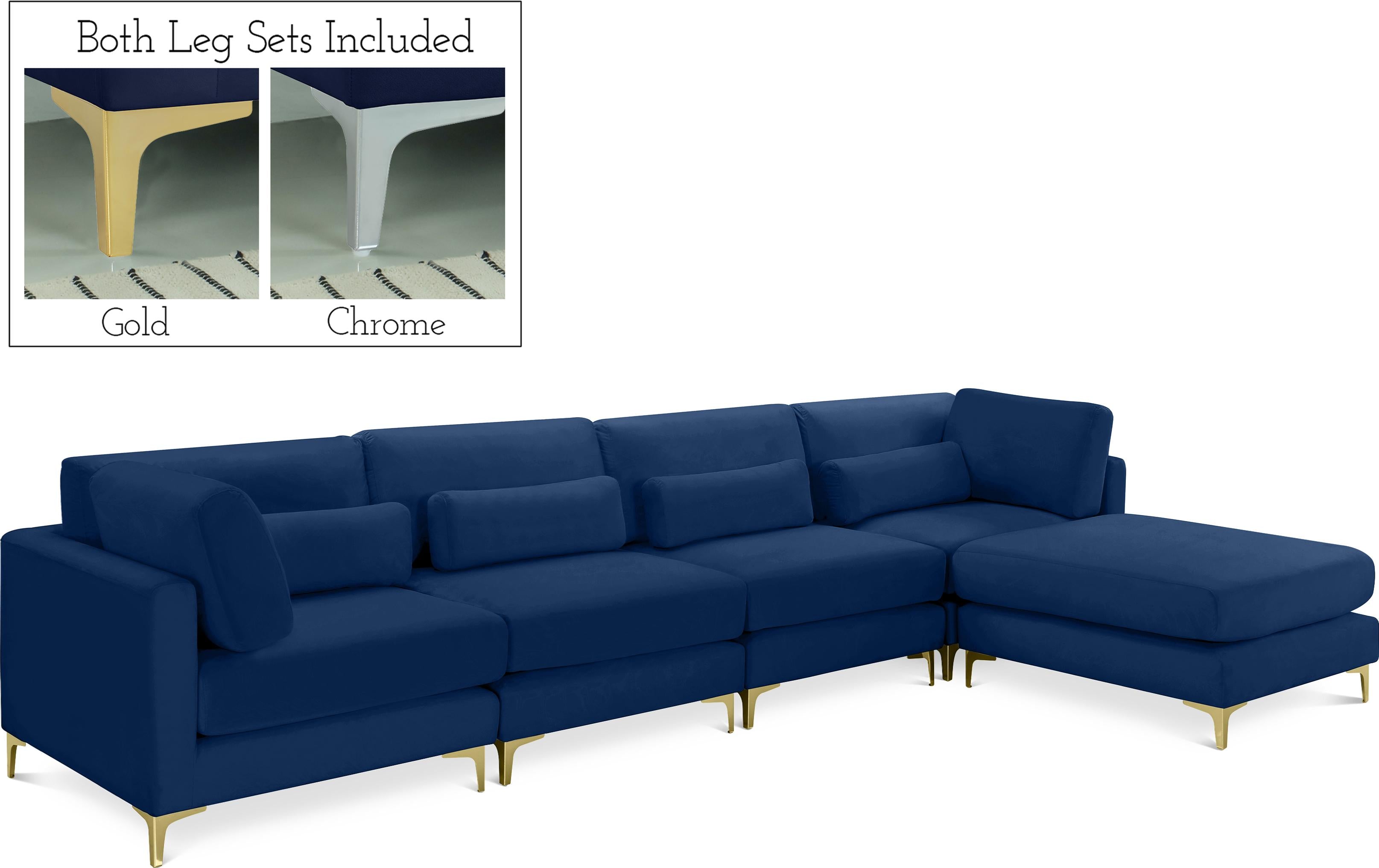 Julia Navy Velvet Modular Sectional (5 Boxes) - Luxe Home Furnishings (Jersey City, NJ)