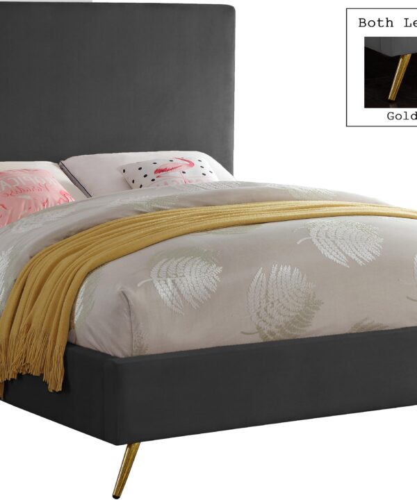 Jasmine Grey Velvet Queen Bed