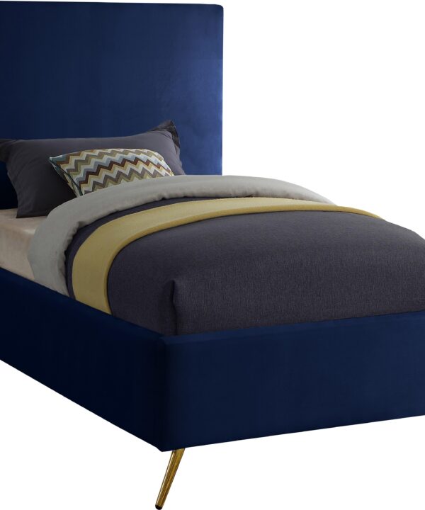 Jasmine Navy Velvet Twin Bed