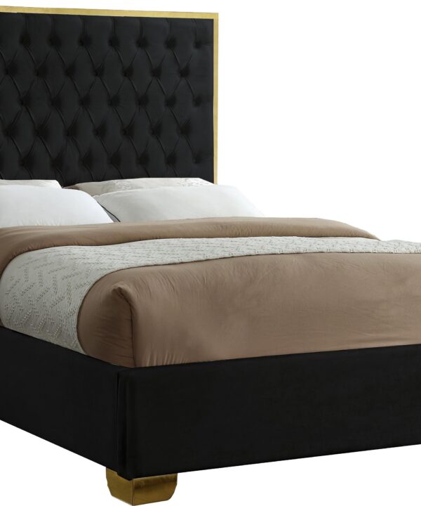 Lana Black Velvet Full Bed