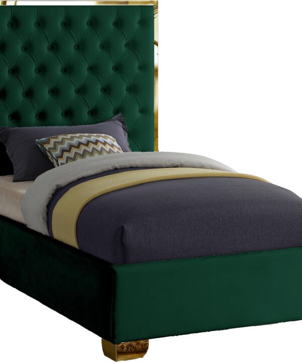 Lana Green Velvet Twin Bed