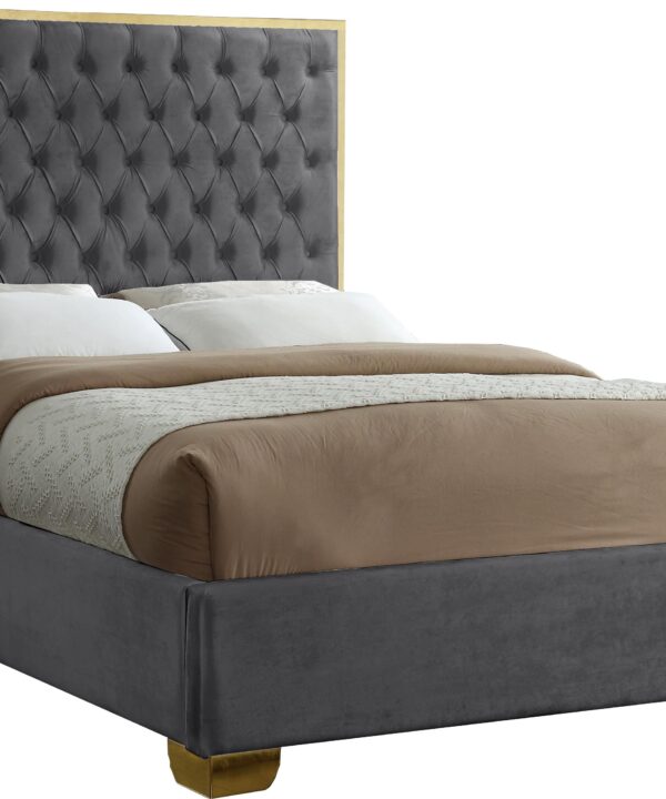 Lana Grey Velvet Full Bed