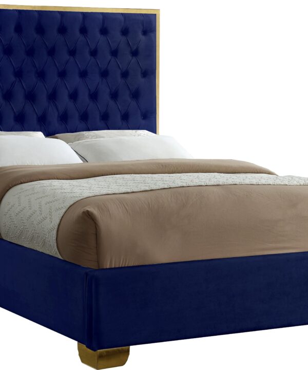 Lana Navy Velvet Full Bed