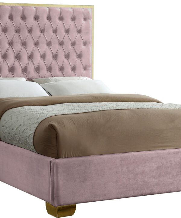 Lana Pink Velvet King Bed - Luxe Home Furnishings (Jersey City, NJ)