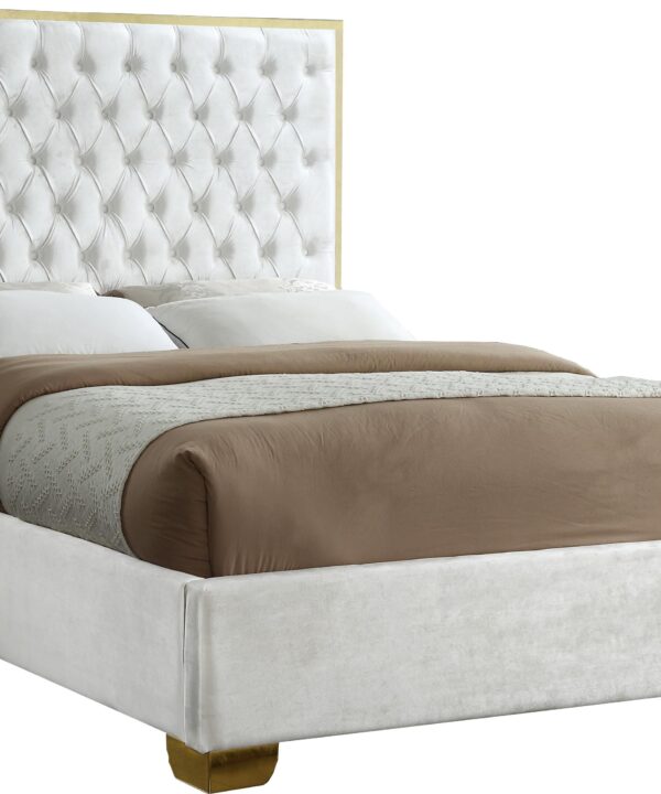 Lana White Velvet King Bed - Luxe Home Furnishings (Jersey City, NJ)