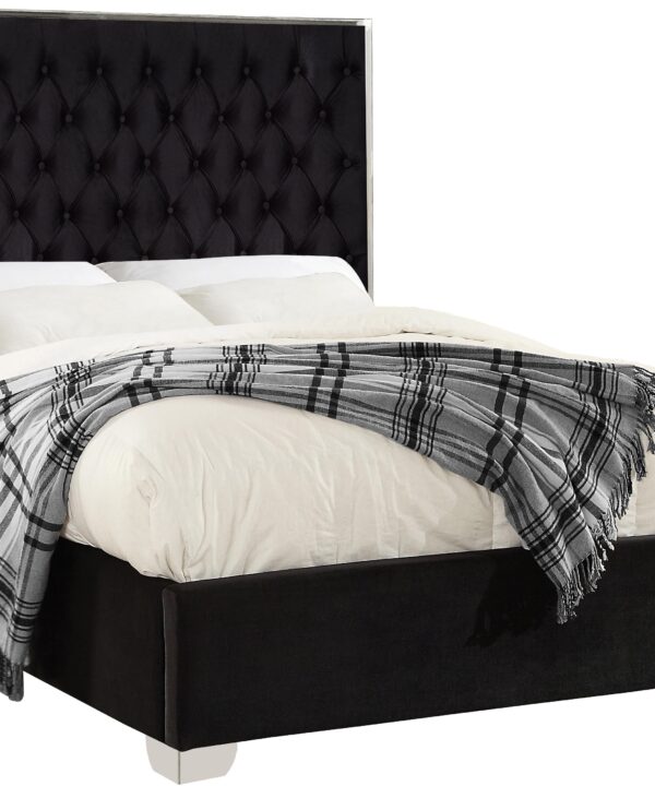 Lexi Black Velvet Queen Bed - Luxe Home Furnishings (Jersey City, NJ)