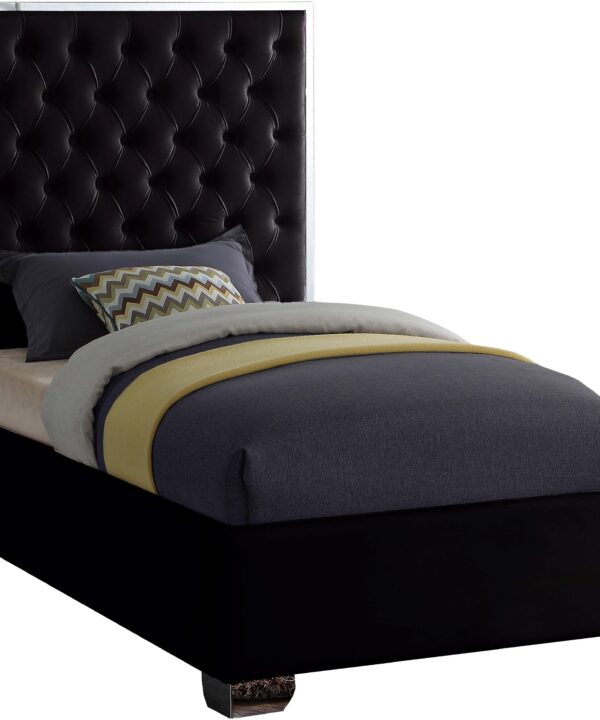 Lexi Black Velvet Twin Bed - Luxe Home Furnishings (Jersey City, NJ)