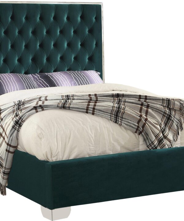 Lexi Green Velvet Queen Bed - Luxe Home Furnishings (Jersey City, NJ)