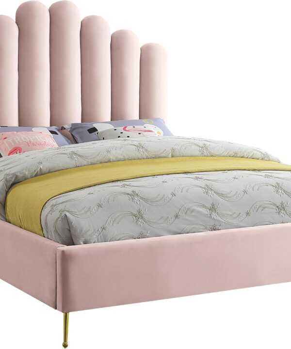 Lily Pink Velvet Full Bed