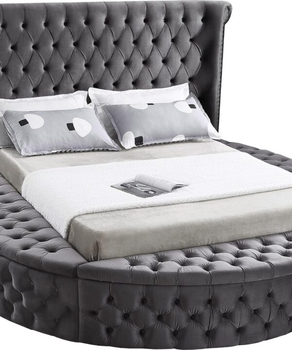 Luxus Grey Velvet Full Bed (3 Boxes)