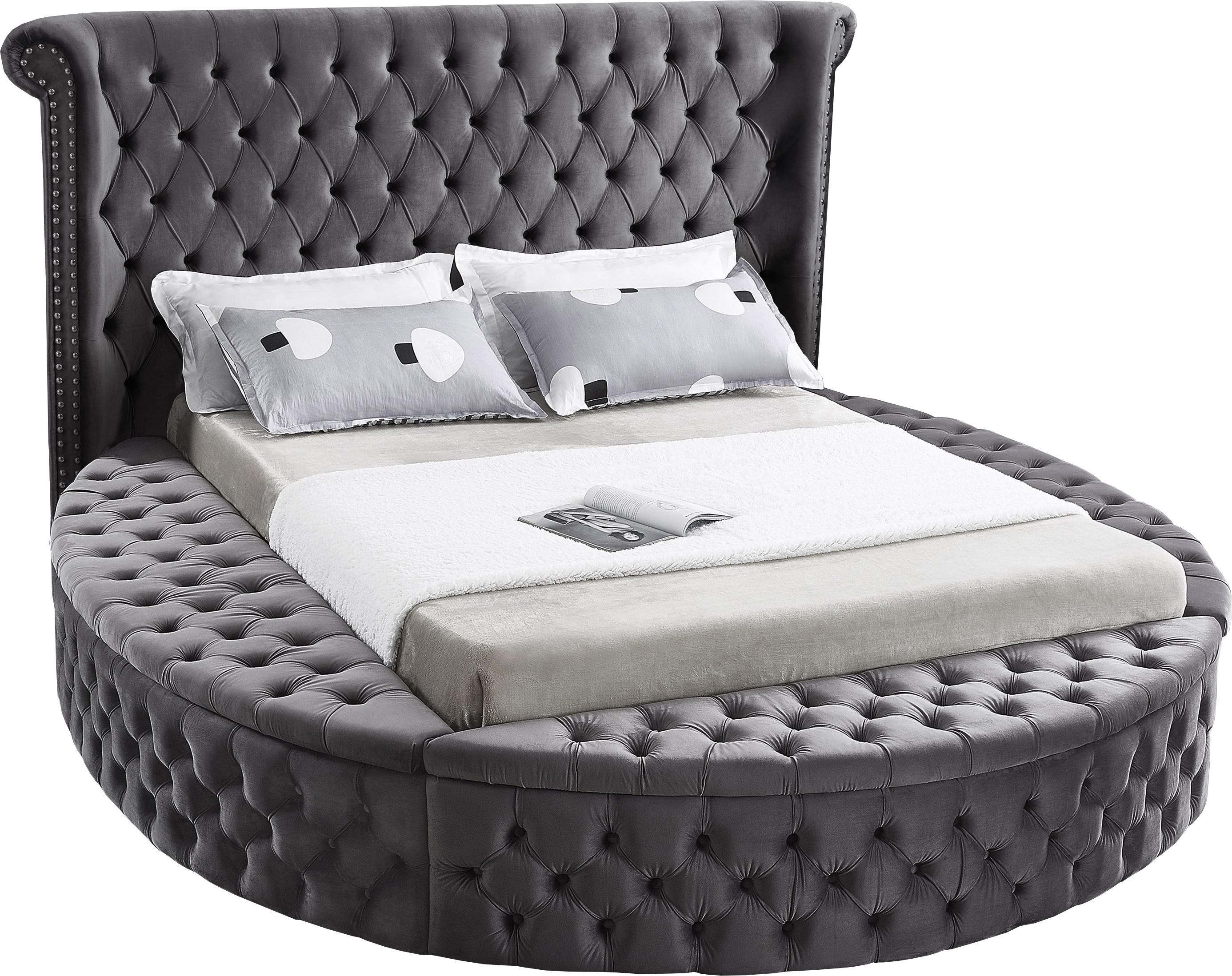 Luxus Grey Velvet Full Bed (3 Boxes)