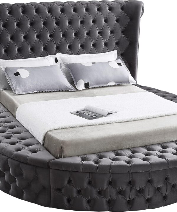 Luxus Grey Velvet King Bed (3 Boxes)