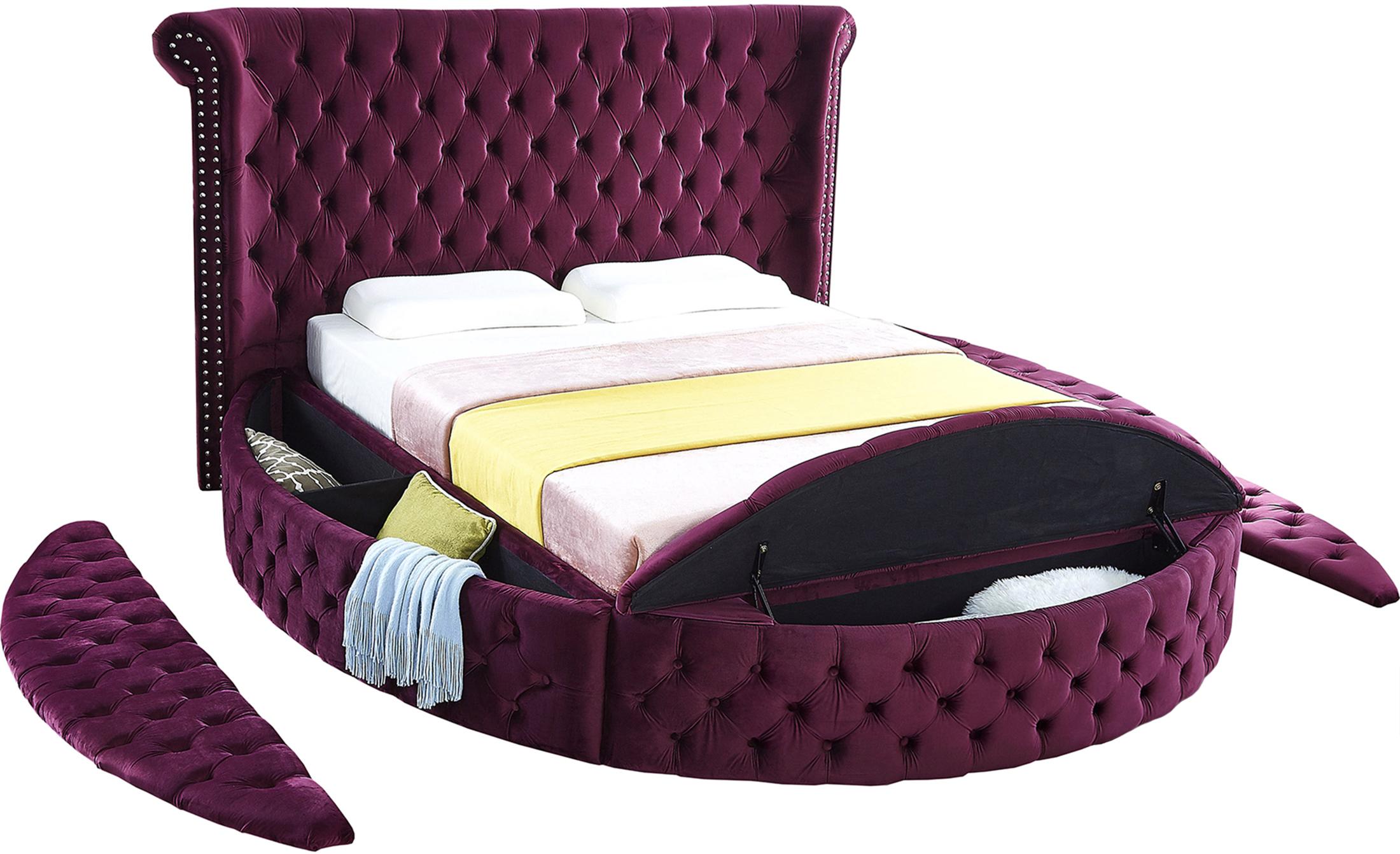 Luxus Purple Velvet King Bed - Image 7