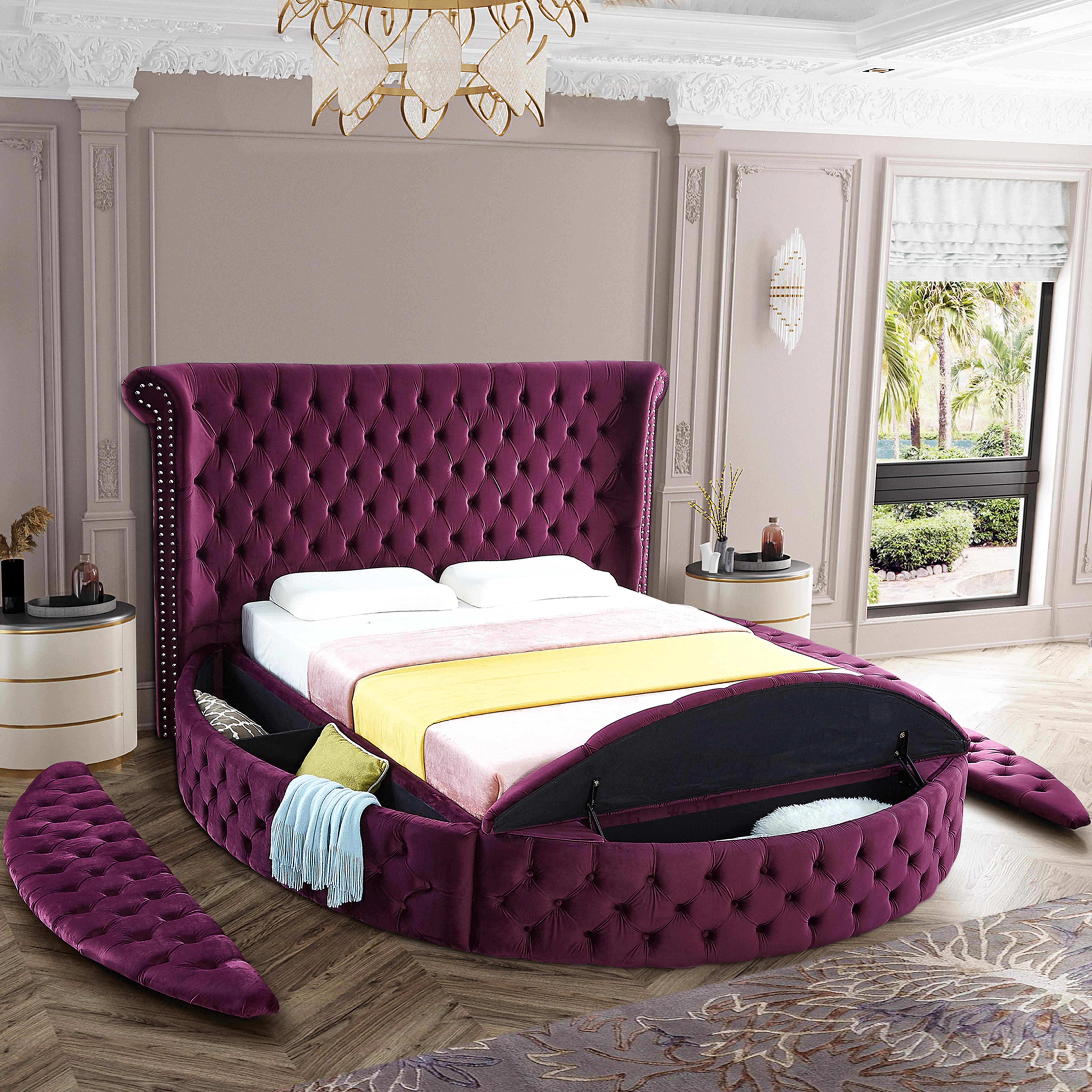 Luxus Purple Velvet King Bed - Image 8