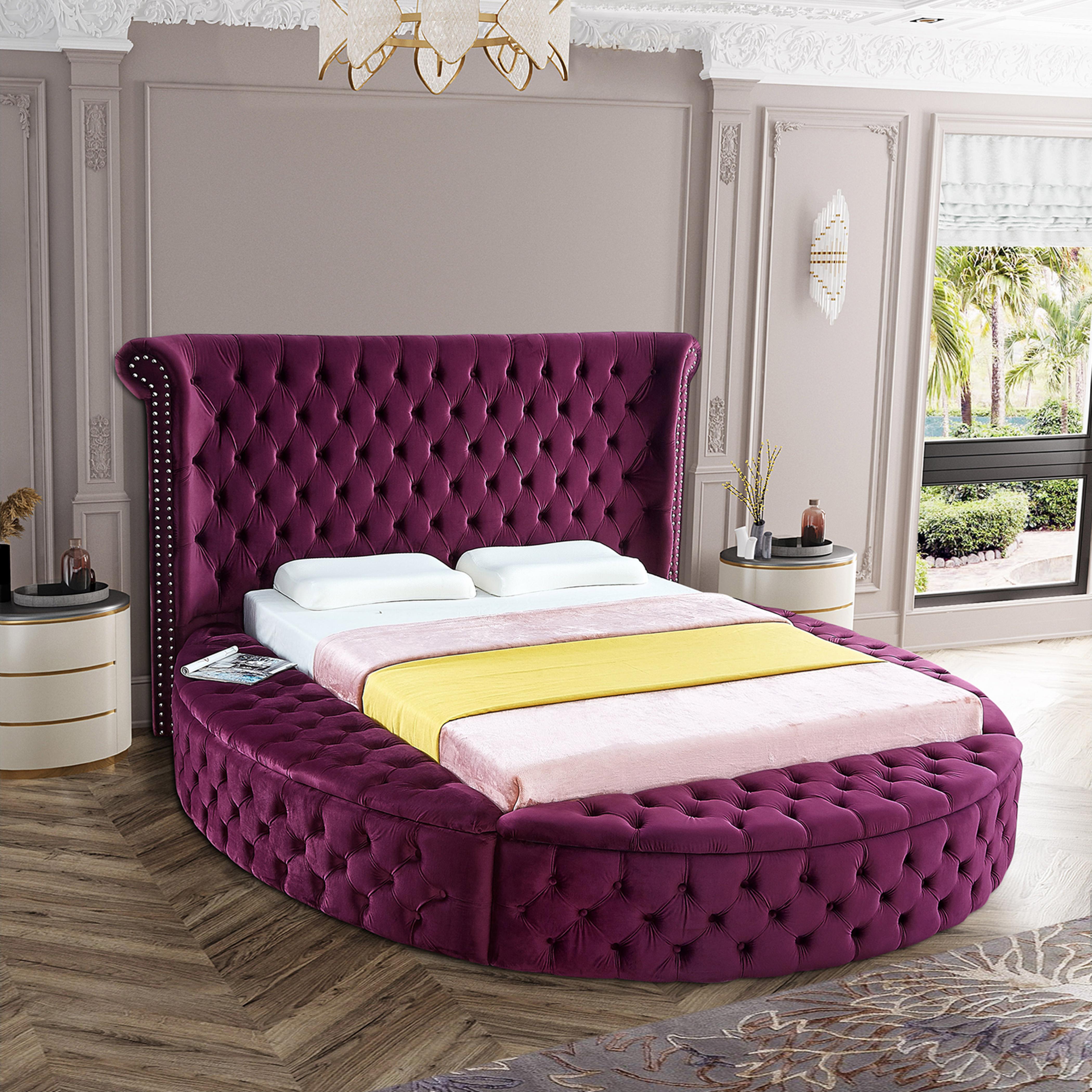 Luxus Purple Velvet King Bed - Image 3