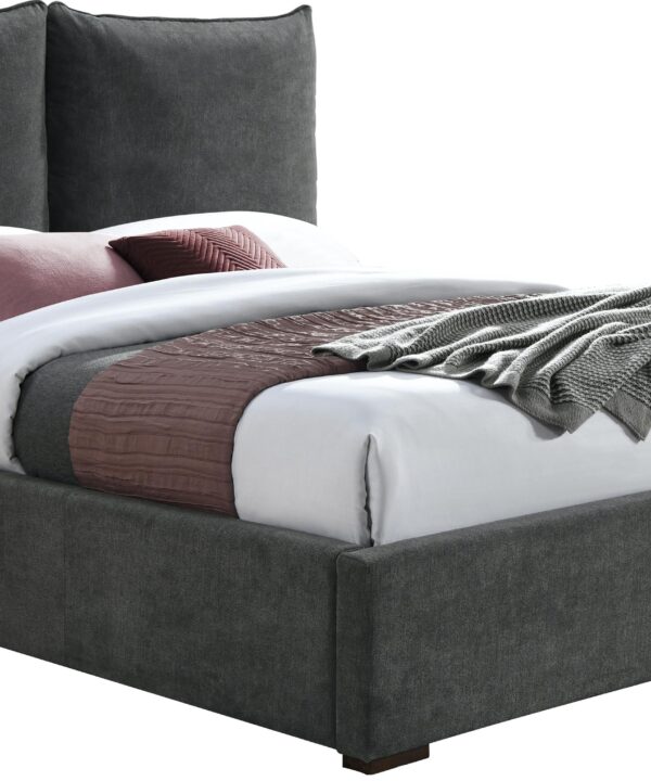 Misha Pepper Black Polyester Fabric Full Bed (3 Boxes)