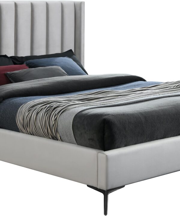 Nadia Cream Velvet Full Bed - Luxe Home Furnishings (Jersey City, NJ)