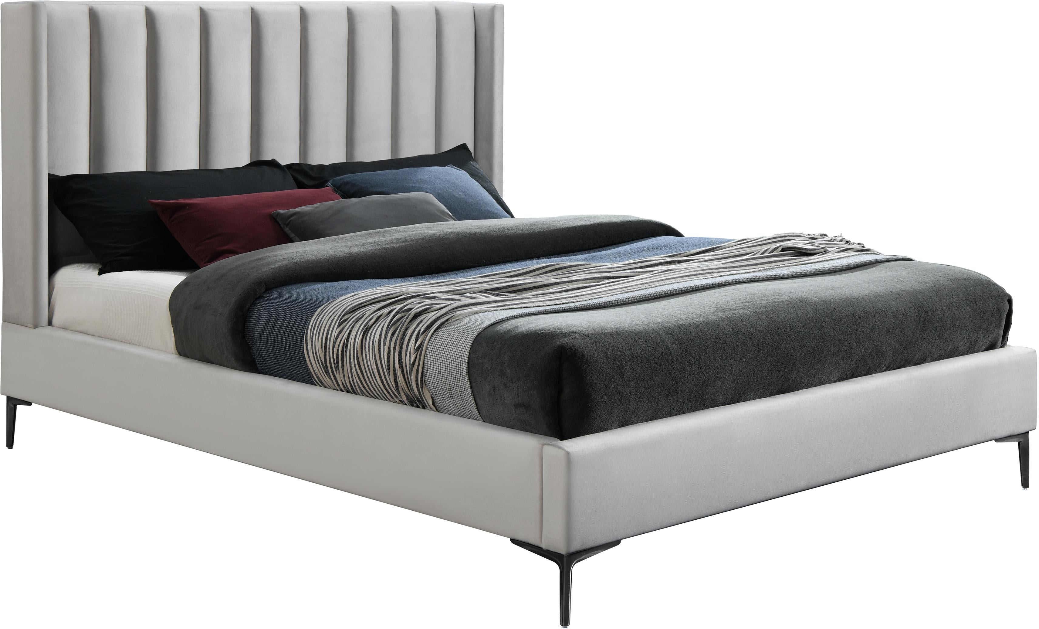 Nadia Cream Velvet King Bed - Luxe Home Furnishings (Jersey City, NJ)