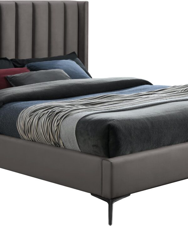 Nadia Grey Velvet Full Bed - Luxe Home Furnishings (Jersey City, NJ)