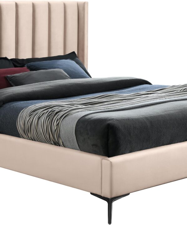 Nadia Pink Velvet King Bed - Luxe Home Furnishings (Jersey City, NJ)