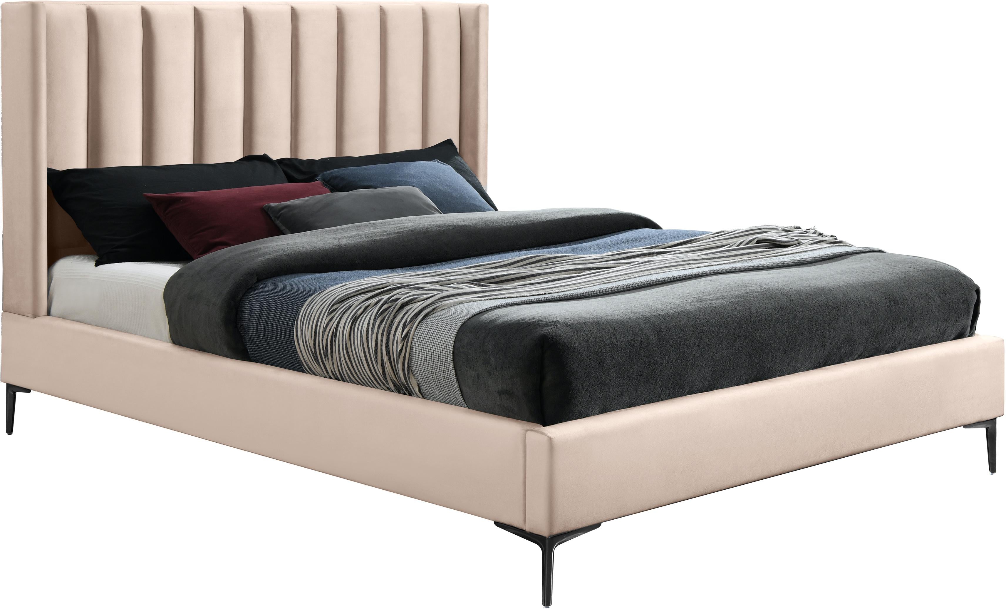Nadia Pink Velvet King Bed - Luxe Home Furnishings (Jersey City, NJ)